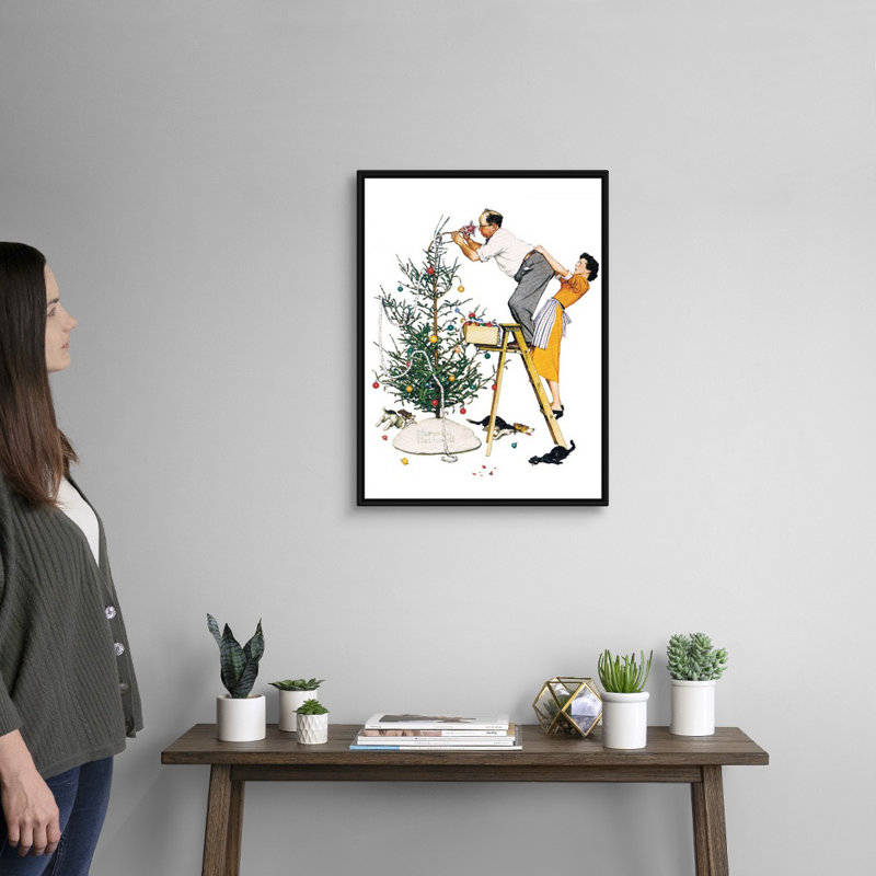 "Norman Rockwell", art mural sur toile, H 26 po x l 20 po x P 1,75 po, Cadre flottant noir