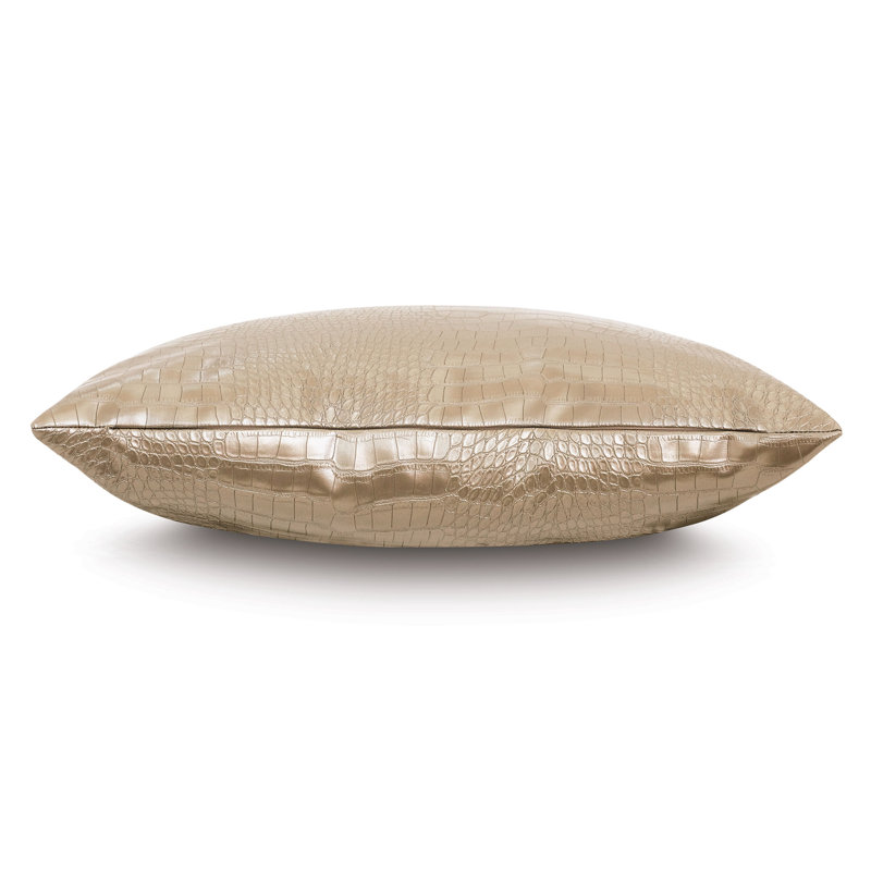 Tegu Square Pillow Cover & Insert, 24"H x 24"W, Gold