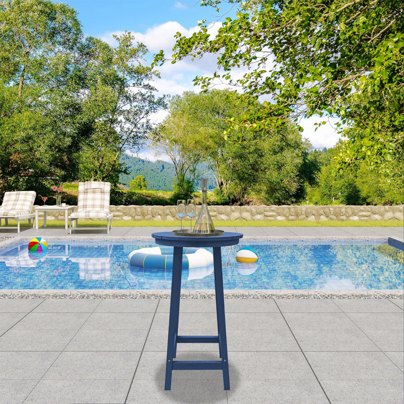 Patio Bar Table,Outdoor Bar Table For Deck,Pool(Blue)