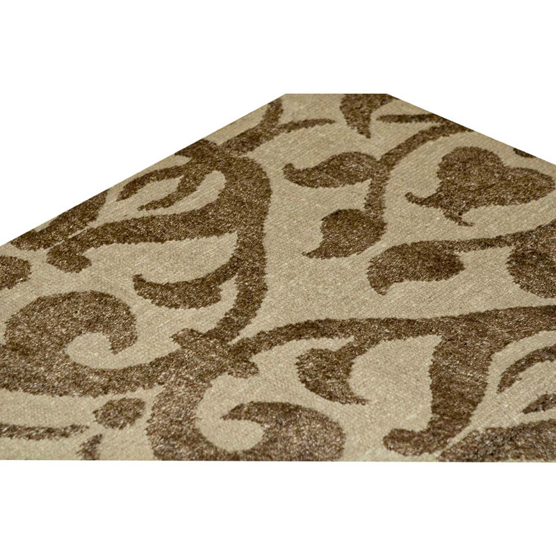 Tapis beige / brun noué à la main Damask