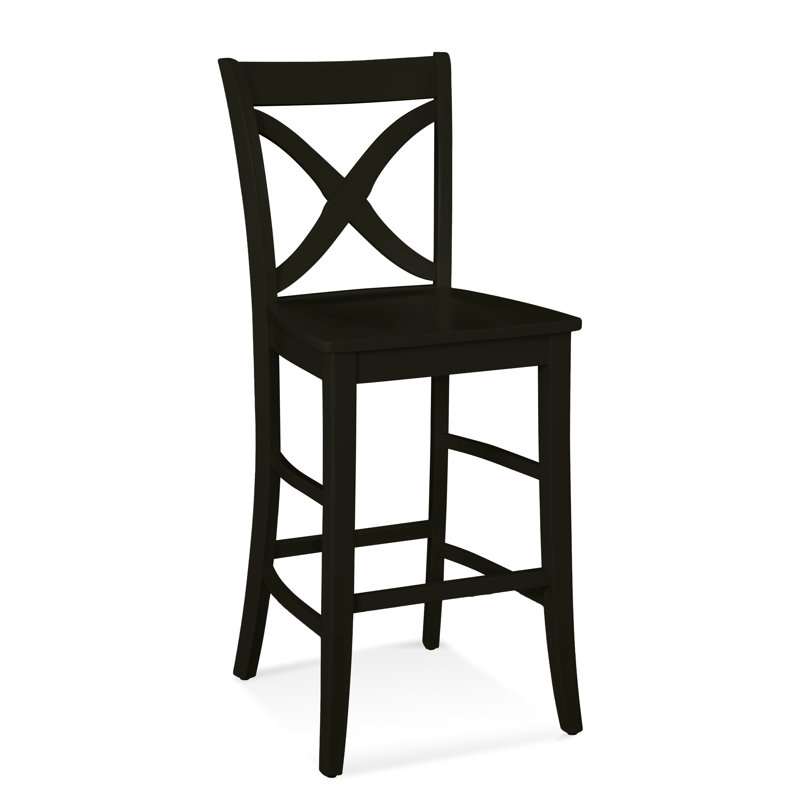 Hues Solid Wood Stool, Java Finish, Counter Stool (24" Seat Height)