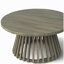 Table basse d'extérieur en bois d'acacia pour le patio, table basse ronde pour la cour arrière, pelouse, balcon, finition grise-1077729456