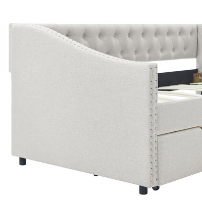 Upholstered Daybed With Drawers For Bedroom