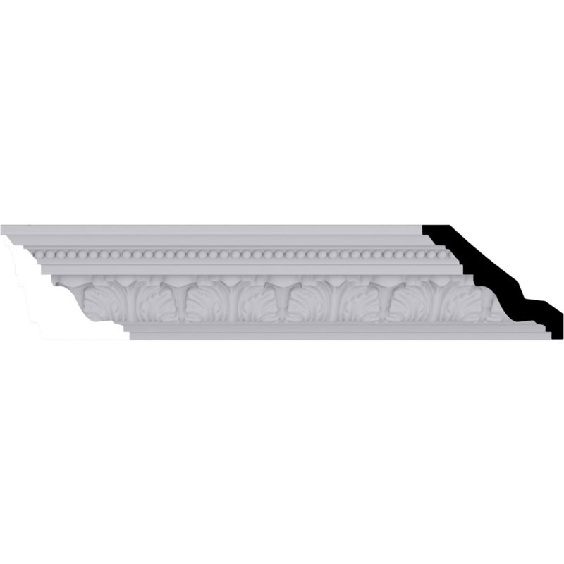 Primed White Polyurethane Geometric Crown Moulding Sample