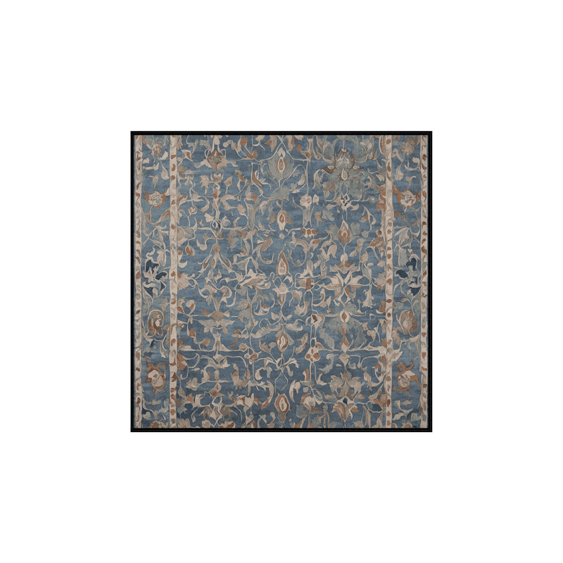 Machine Washable Black Area Rug, Square 8'