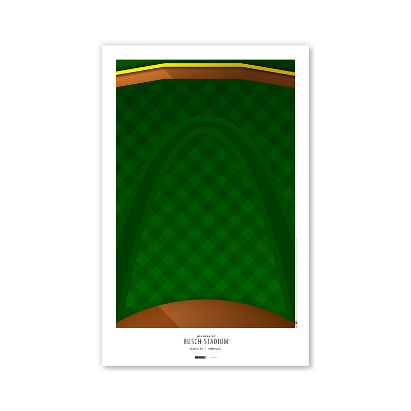 «Minimalist Busch Stadium» par S. Preston, reproduction d'art graphique sur papier sans cadre