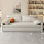 Canapé-lit causeuse 100% polyester beige-130074162