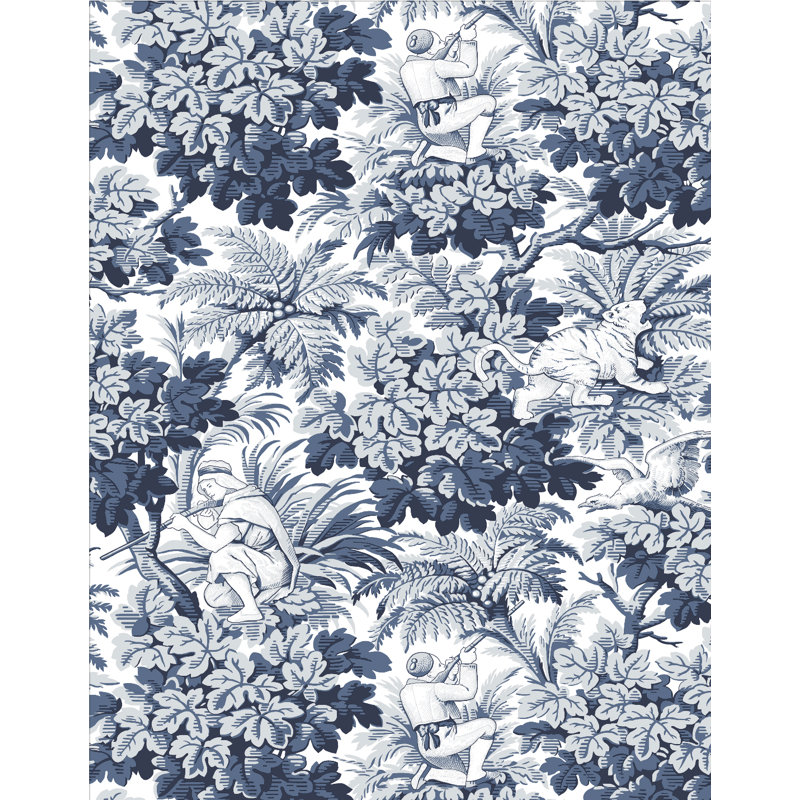Lorenzo Castillo V Vegacervera Toile Vinyl Wallpaper Roll by Gaston Y Daniela, Ocre