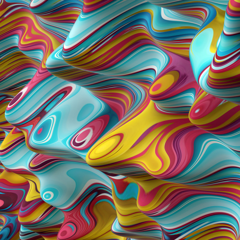 «Abstract Wavy Lines», impression sur toile tendue, L 12 po x H 12 po