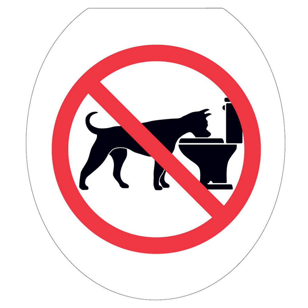 Funny No Dog Bowl Toilet Seat Decal – Toilet Tattoos Humorous Static Cling Vinyl Lid Cover Fits Round & Elongated Seats Toilet Tattoos 