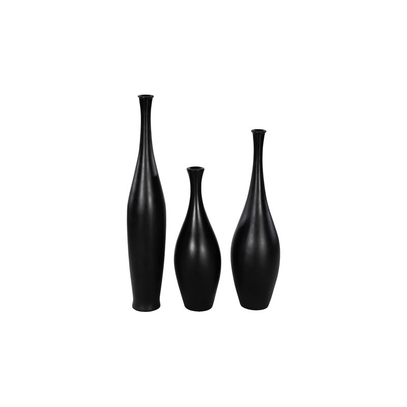 Trumpet Vase, Large, Matte Black, 44" H x 8" W x 8" D
