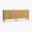 Buffet en bois massif olive 4 portes avec plateau en marbre de Carrare