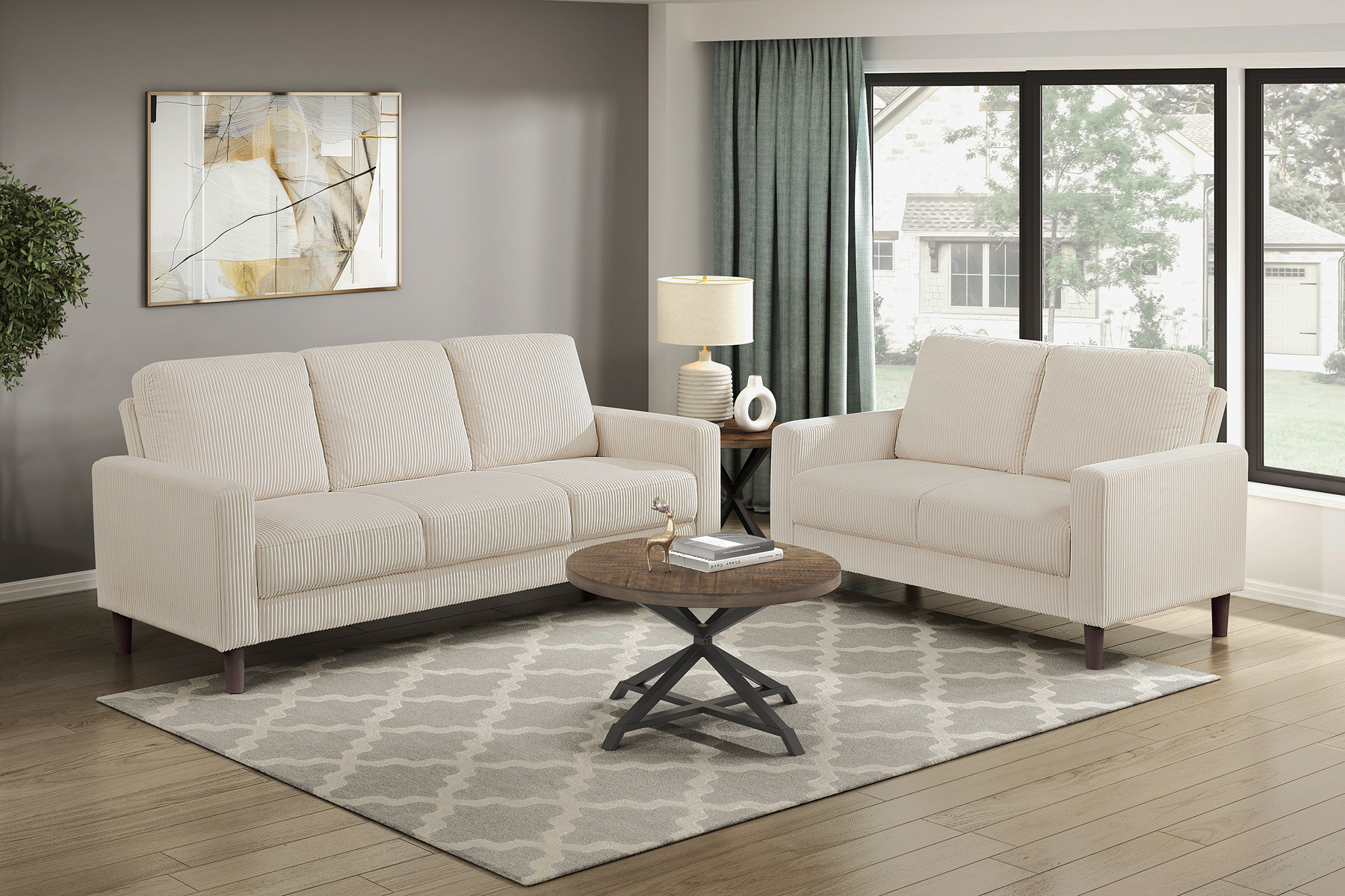 Red Barrel Studio Modern Contemporary Sofa Set 2Pcs Comfortable Sofa ...