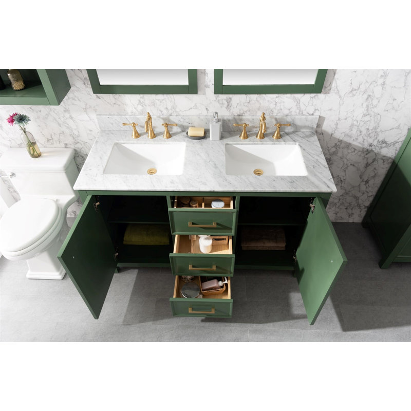 Ensemble de meuble-lavabo double 54 po Talanna, Vert Vogue