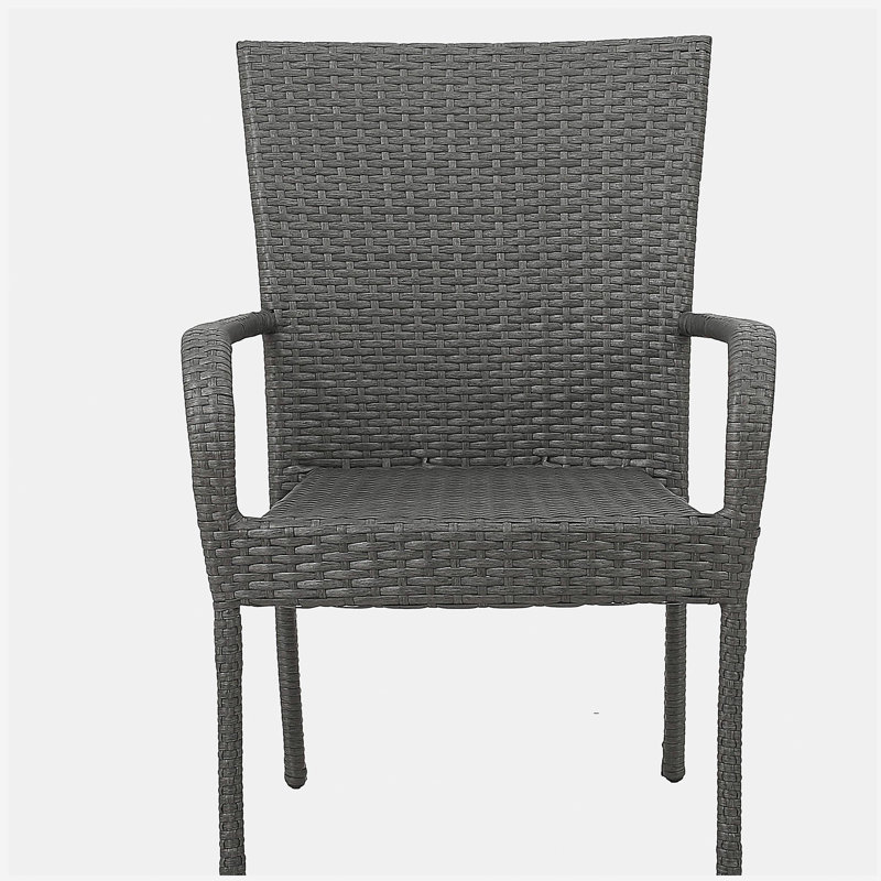 Chaise empilable en osier PE LITTLETON GREY 1pc