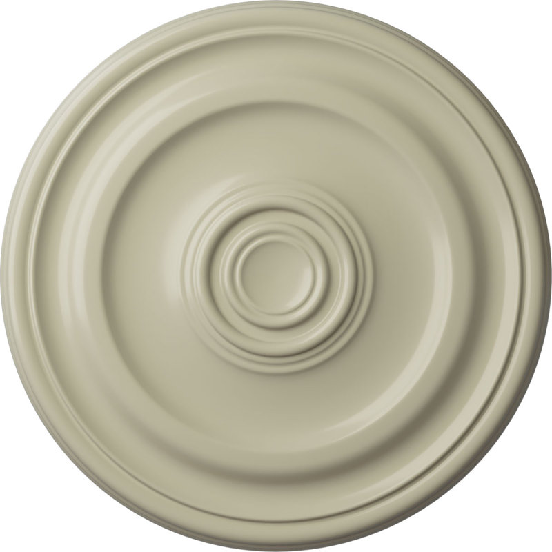 Médaillon de plafond Endurathane Devon, DO 15 3/4 po x P 1 1/2 po (convient aux auvents jusqu'à 3 5/8 po), finition jaune clair peinte à la main