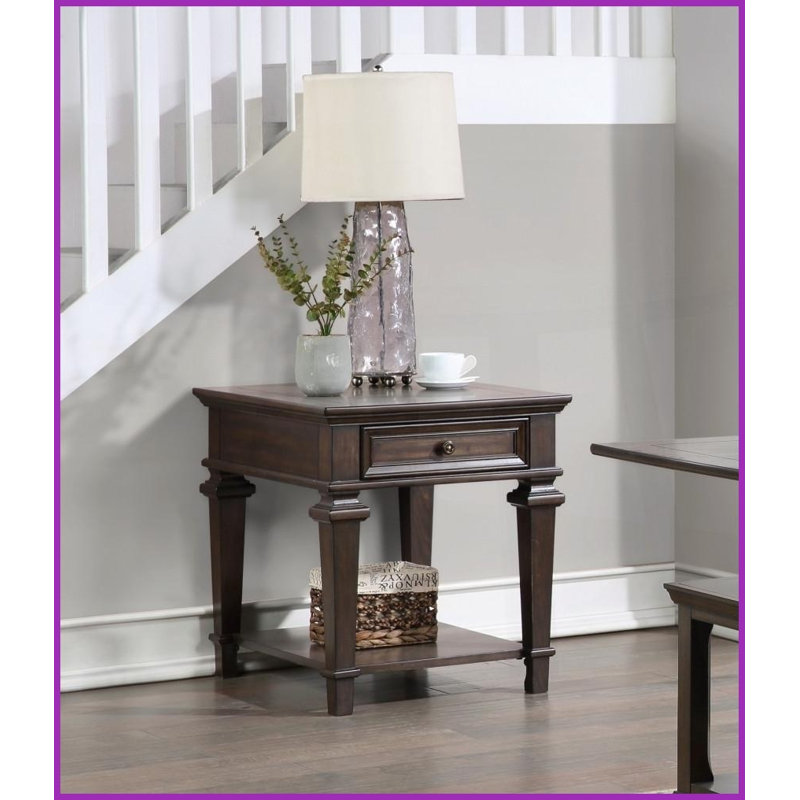 Table basse de salon traditionnelle avec finition espresso - placage de bouleau Assemblage facile