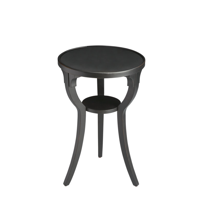 Table de bout ronde noire Réglisse