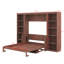 Lit escamotable double avec bureau et bibliothèque, lit plateforme pliable avec plusieurs supports de rangement pour la chambre d'amis-1664703481