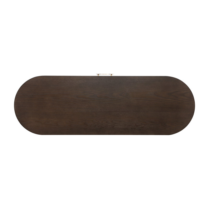 Console verticale Zion avec tiroirs et colonnes, Brown/Gold