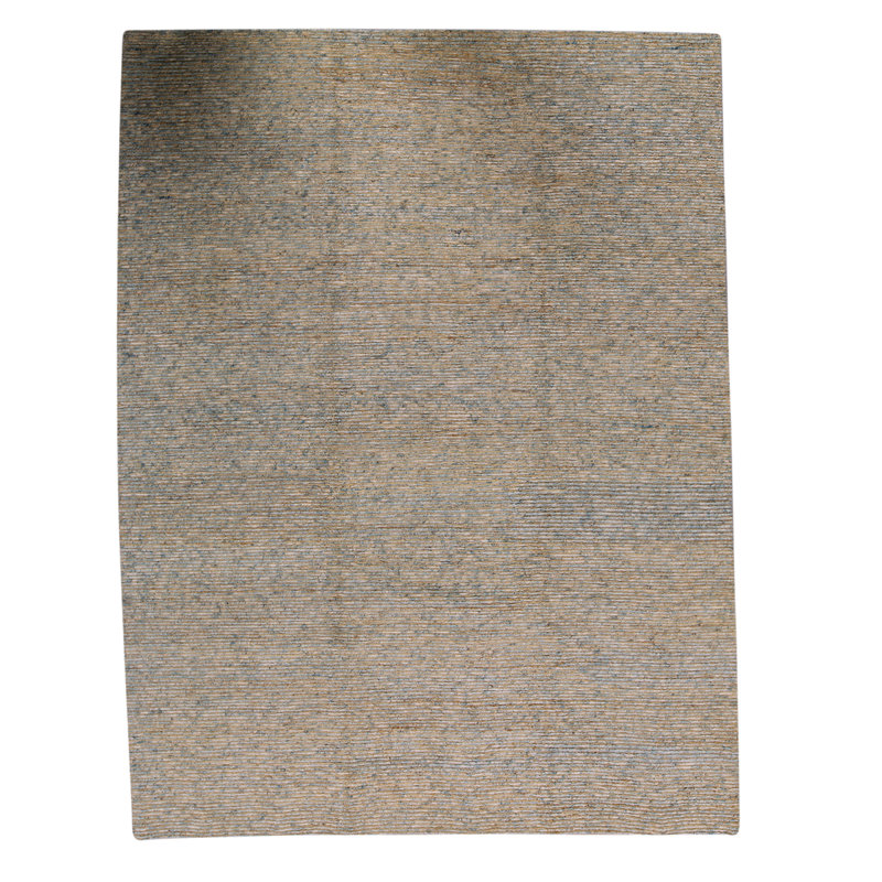 Tapis bleu clair / doré de haute qualité noué à la main