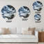 Horloge murale moderne noire, blanche et bleue-321547549