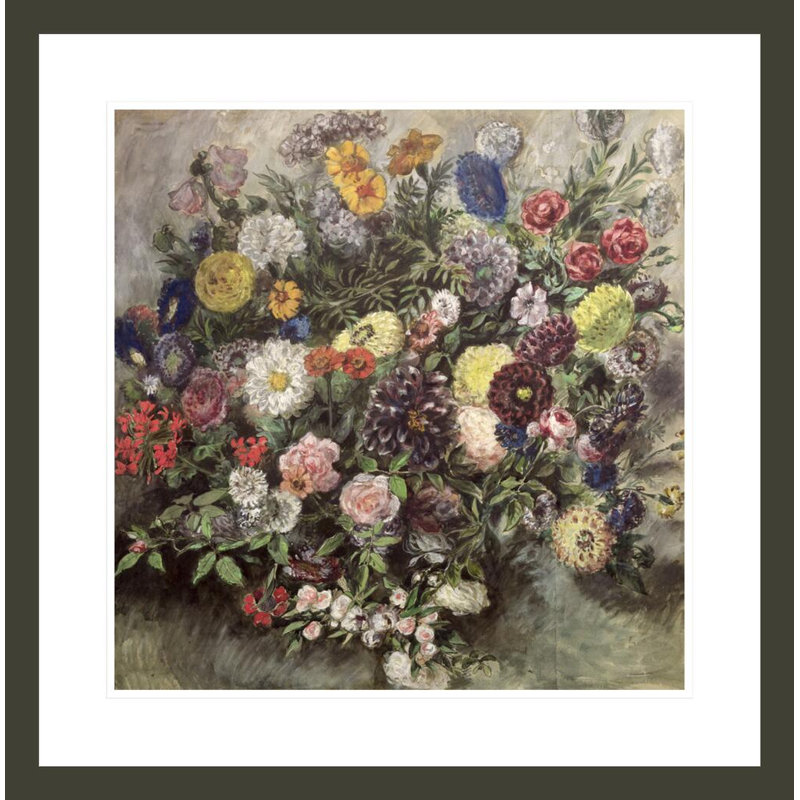 «Bouquet of Flower» par Eugène Delacroix, impression giclée sur cadre, H 23,81 po x l 23,5 po