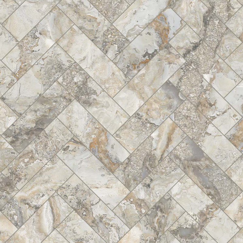 Marbre de Vienne mosaïque à chevrons 2 x 6 Ambre
