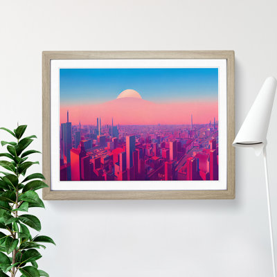 Heavenly City Skyline Architecture 1 Piece Single Picture Frame Wall Art