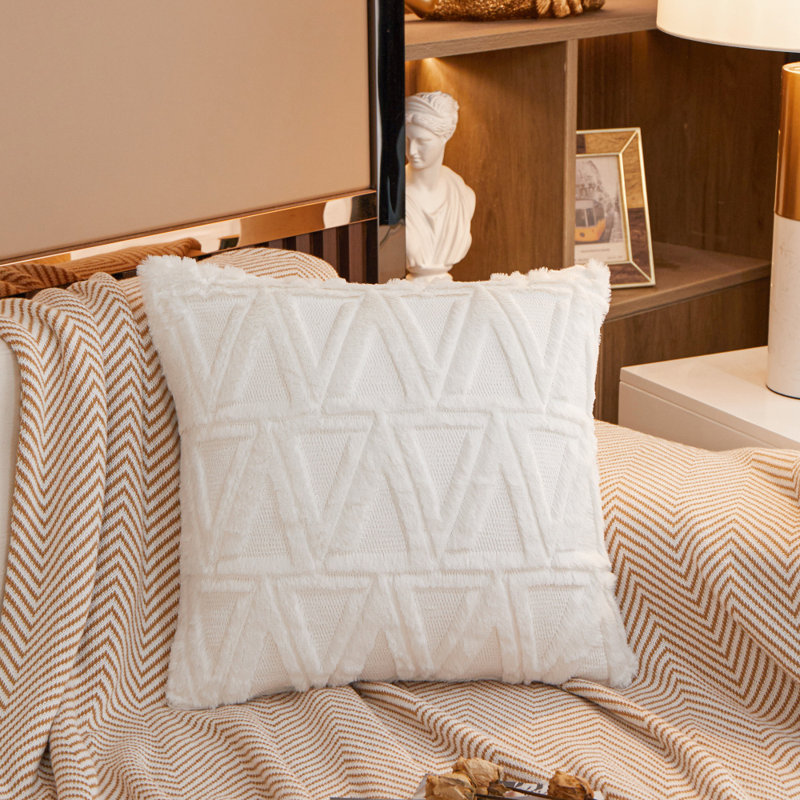 (Couvertures avec insertions) Ensemble de 2 coussins décoratifs Chveron, Blanc