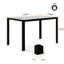 Table de salle à manger en verre trempé noir pour famille, capacité 4, 29,5 po x 47,5 po x 27,7 po, poids de 170 lb avec support de bureau et métal, noir, charge maximale