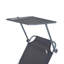 Chaise de jardin avec abat-jour détachable - gris réglable pour camping et espace pliable pour la randonnée, la cour, la plage