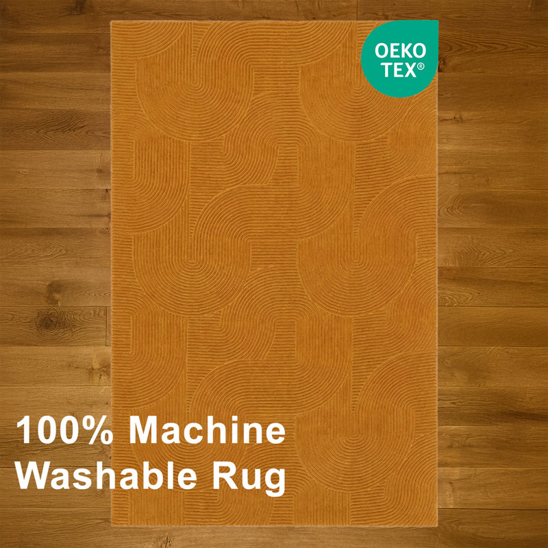 Elion Modern Machine Washable Area Rug, Rectangle 5' x 7'6", Terra