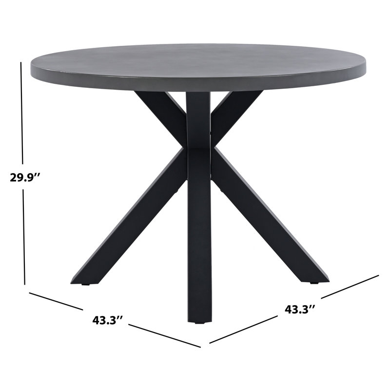 Saxon Outdoor Round Dining Table, Gray