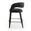 Tabouret de comptoir 26 po Cid Taya, dossier incurvé ouvert, similicuir noir