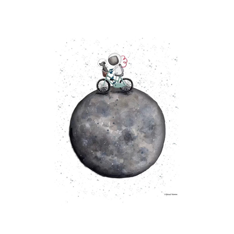 Bike On Moon by Rachel Nieman - Painting on Canvas, 66.04cm H x 45.72cm W x 3.81cm D, Wrapped Canvas