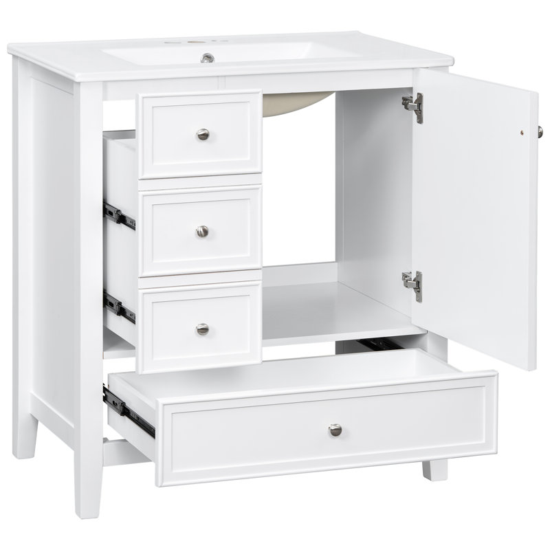 Meuble-lavabo de salle de bain avec lavabo, White