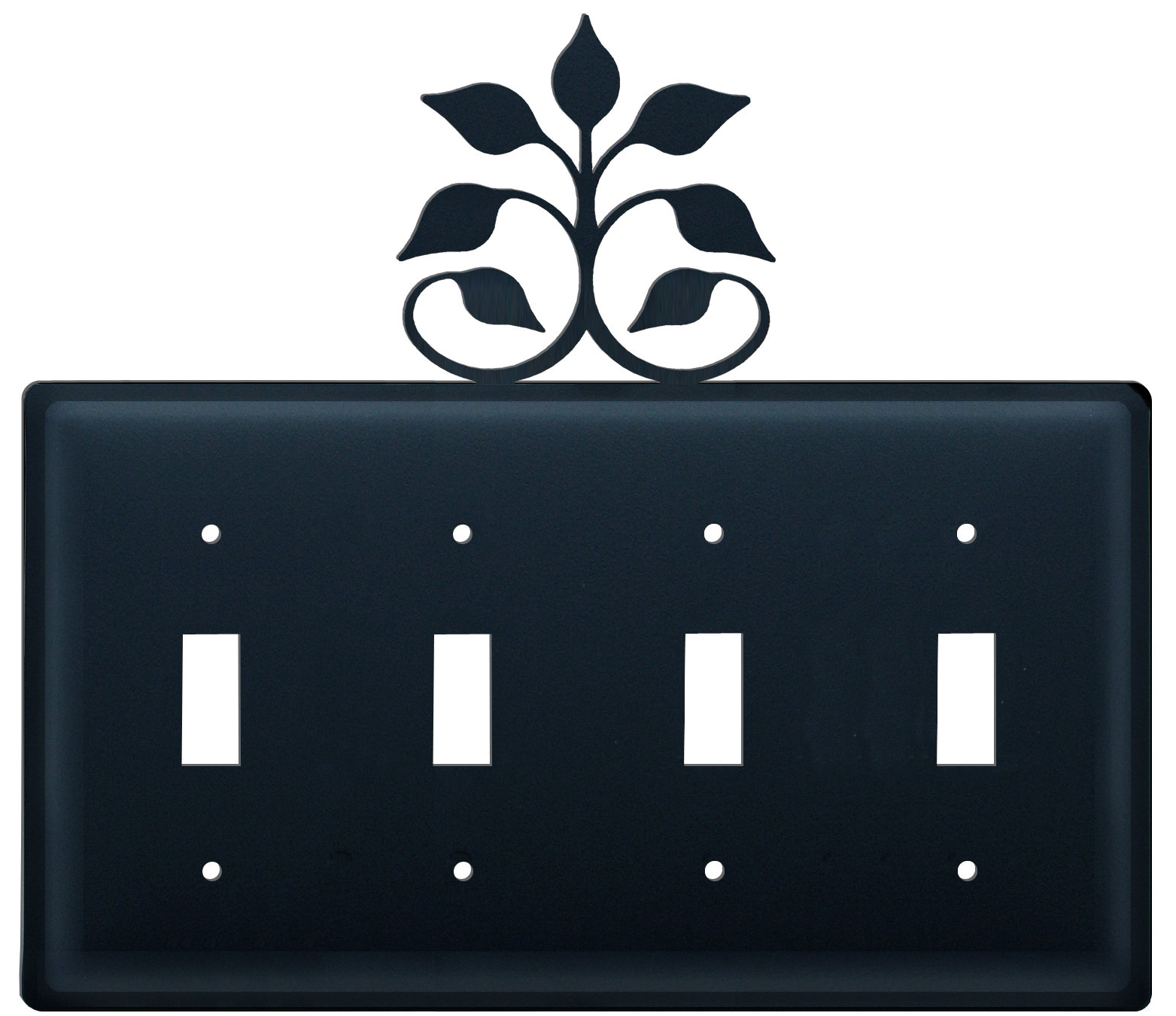 Village Wrought Iron Leaf Fan 4-Gang Toggle Light Switch Wall Plate ...