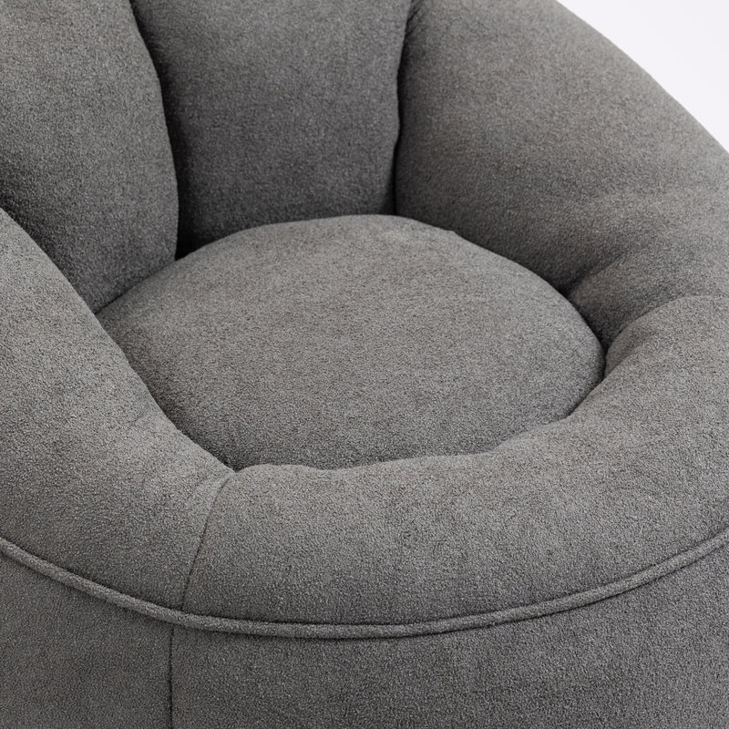 Fauteuil demi-tonneau avec repose-pieds 37,4 po Eryn, Microfibre / microsuède gris