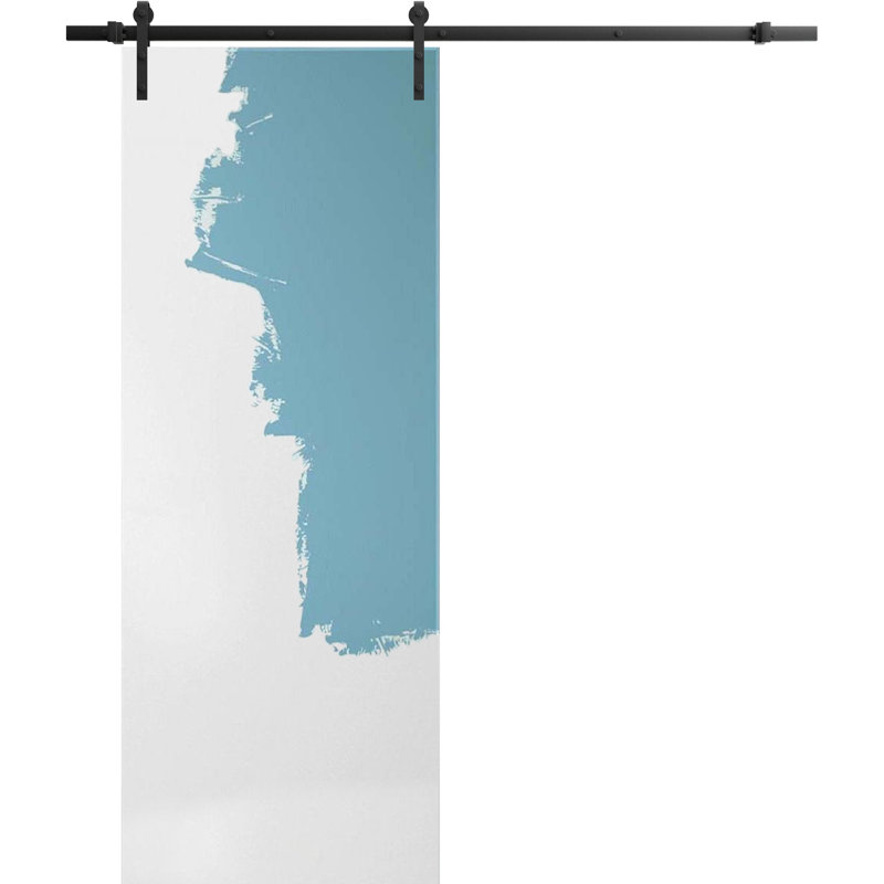 Porte de grange à panneaux en bois Planum sans trousse de quincaillerie d'installation, 24 po x 84 po