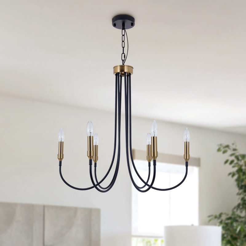 Lustre à intensité variable 6 lumières style bougie Empire
