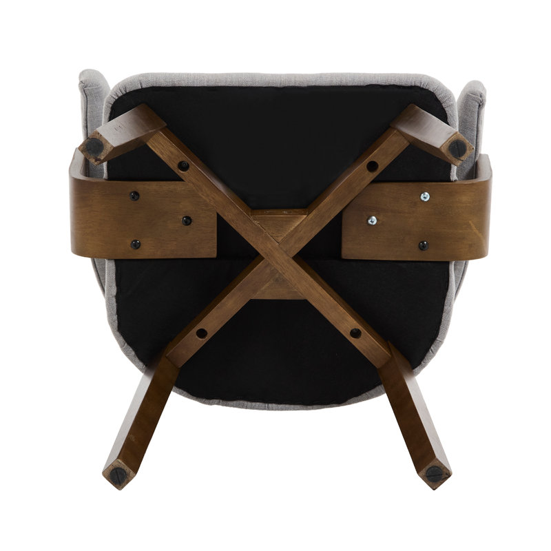 Ensemble repas moderne 5 pièces avec chaises rembourrées avec dossier et accoudoirs, pour 4 personnes, Brun, Lin lin, Gris