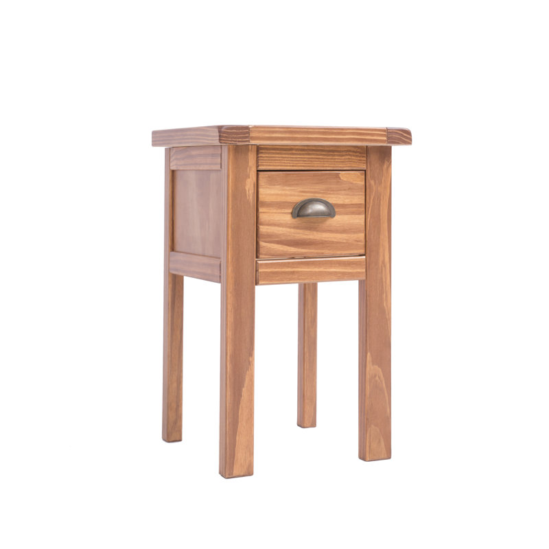 Hindsville 35cm W Plywood / Laminate Board Bedside Table, Walnut
