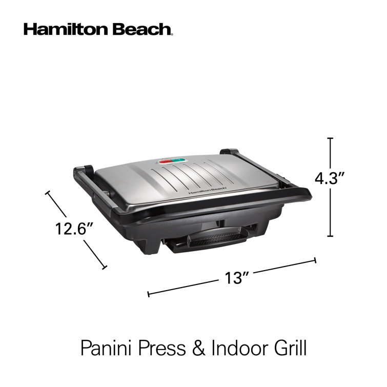 Hamilton Beach Electric Indoor Grill Nonstick Easy Clean Plates