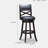 30" Bar High X-back Swivel Chair, Weathered Gray Trim Gray, Charcoal Gray Fabric Seat
