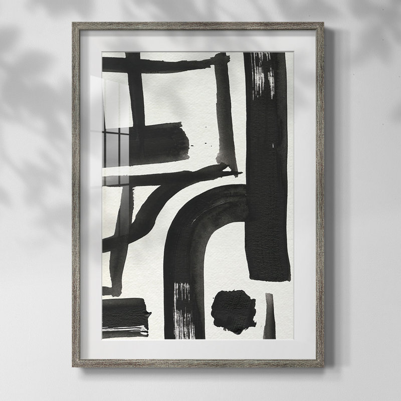 «Inkwell Intersect I», reproduction encadrée de qualité supérieure - prête à être accrochée, Blanc