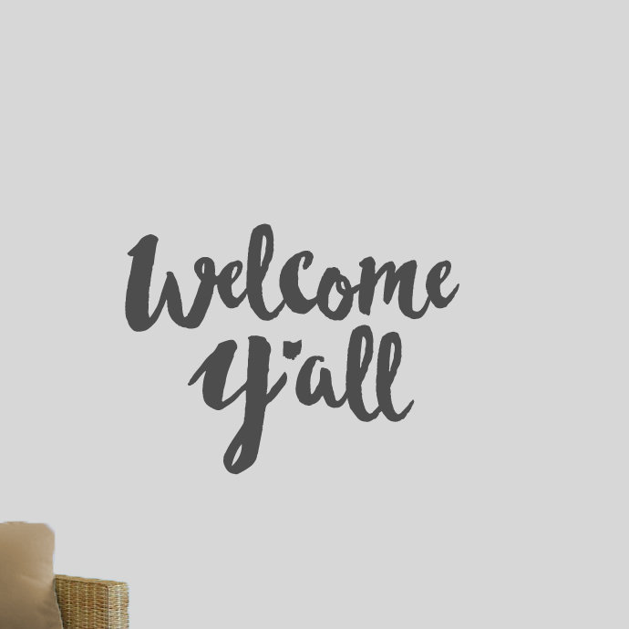 Décalcomanie murale ohio welcome y’all, Gris foncé