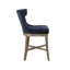 Tabouret de bar pivotant bleu marine - Construction en bois massif, capacité de 136 kg, cadre design tendance, élégance fascinante
