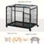 Cage pour chien en métal, pliable de 37 po avec plateau et couvercle amovibles, 4 roulettes verrouillables pour une mobilité intérieure / extérieure en douceur, chenil robuste à cadre robuste, option de pliage, utilisation pratique, construction solide