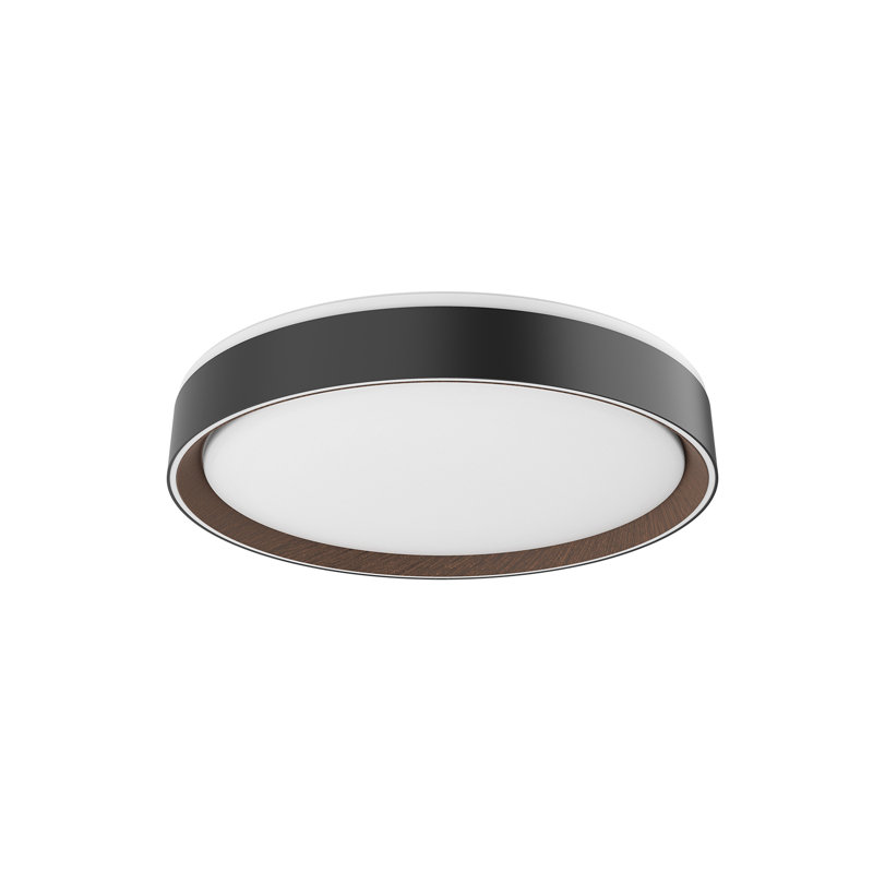 Essex 1 - Light LED Flush Mount, Black/Walnut